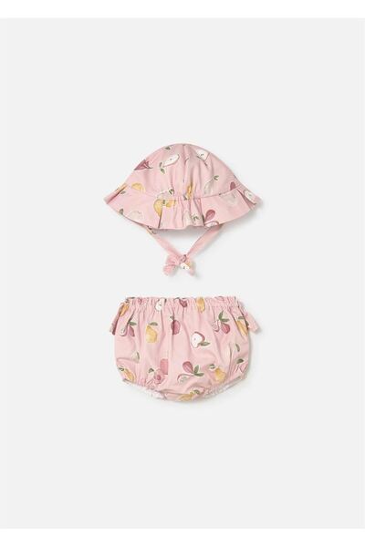 MAYORAL Baby Girl 2-Piece Hat Set Powder 9004