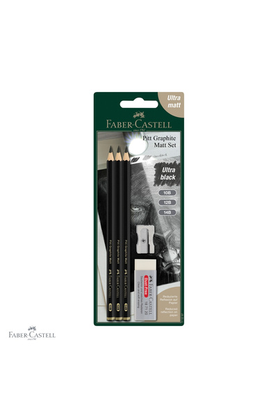 Faber Castell Set de 3 creioane de grafit mat Faber-Castell Pitt, graduri 10B...