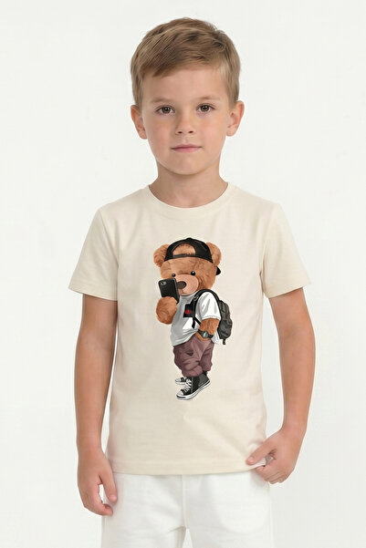 Modmey Παιδικό μπλουζάκι με στάμπα και κοντά μανίκια για αγόρια B2