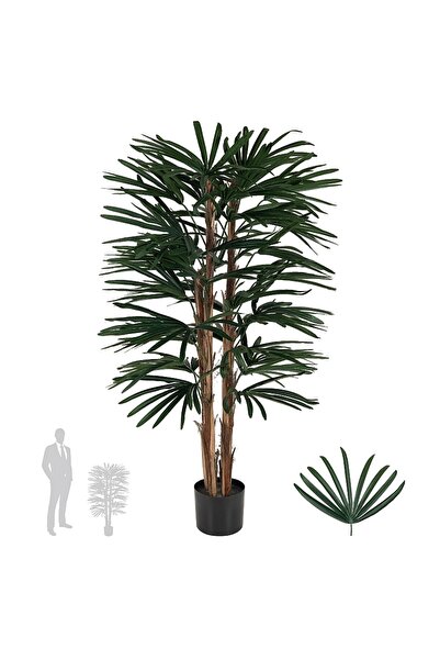 Roberto Rossi Palmier artificial H110cm Rhapis excelsa cu 35 frunze cu protec...