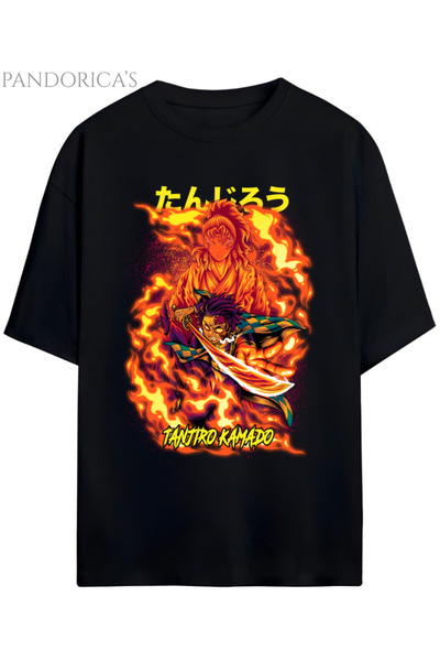 Grafftee Clothing Tricou unisex din bumbac cu design Demon Slayer Pandorica