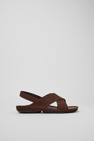 CAMPER Γυναικεία καφέ σανδάλια Nubuck Right Isla