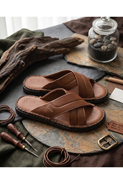 rocassi ΑΝΔΡΙΚΕΣ ΠΑΝΤΟΦΛΕΣ από Γνήσιο Δέρμα ΤΑΜΠΑ