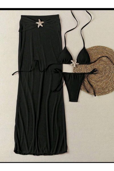 BF Bikini Fashion طقم بيكيني باريو بتفاصيل إكسسوارات