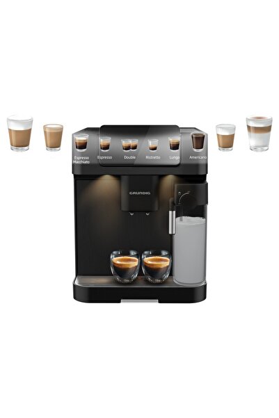 Grundig ماكينة إسبريسو بقوة 1350 واط، نوع مشروب الكافيه لاتيه، لون أنثراسايت