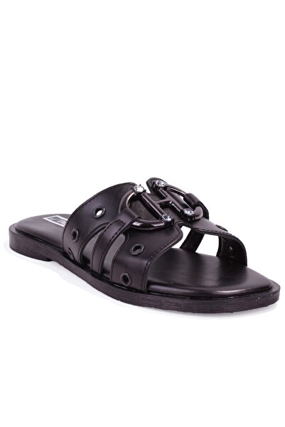 DAGOSTER Dza07-1270025 Black Daily Orthopedic Flat Sole Sports Women's Slippers