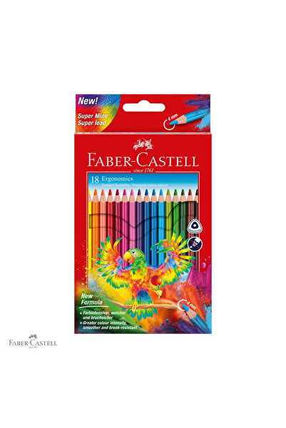 Faber Castell Set de 18 creioane colorate triunghiulare Faber-Castell Ergonom...