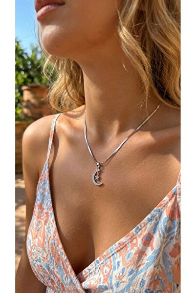 İNN JEWELLERY قلادة فولاذية مقاومة للصدأ ومضادة للحساسية بتصميم عتيق مرصع بال...