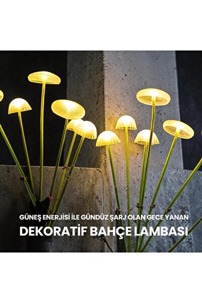 UpWay Jellyfish Güneş Enerjili 6 Led Işıklı Dekoratif Bahçe Peyzaj Lambası