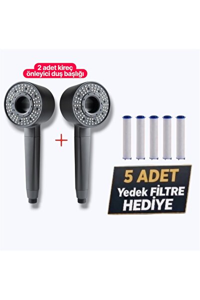 TRUVA 2Pcs Water-Saving Shower Heads and 5Pcs Replacement Filters