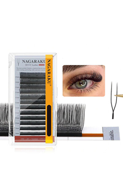 NAGARAKU 2D UU Eyelash Extensions, 12 Lines D007-MIX