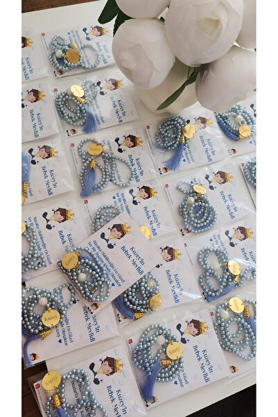 Hediye Atölyem 35-Piece Prayer Beads with Card Design and Pearls, Suitable fo...