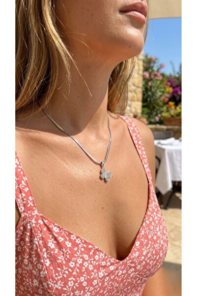 İNN JEWELLERY Steel Necklace, Anti-Tarnish, Anti-Allergic, with Zircon Figure...