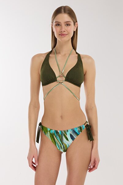AYYILDIZ 5614 Yeşil Boyundan Bağlamalı Bikini Takımı