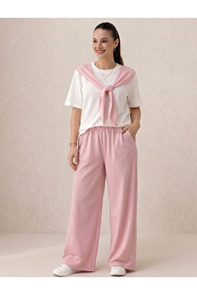 COMS'S Women's Double Suit with Shawl Detail and Wide-Legged Trousers