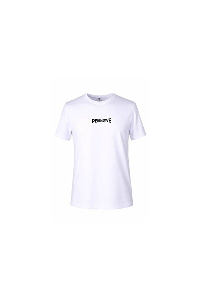 trender O-Neck Printed Men's T-Shirt Perspevtive White