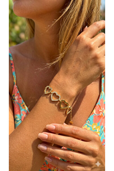 İNN JEWELLERY Steel Bracelet Anti-Tarnish Anti-Allergic Heart Figure (2 Years...