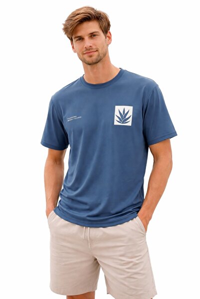 Cazador 44165 Ανδρικό μπλουζάκι Indigo με λαιμόκοψη ποδηλάτου