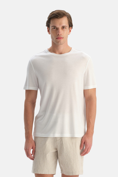 Dagi Λευκό μπλουζάκι Cool Touch με λαιμόκοψη ποδηλατικού τύπου