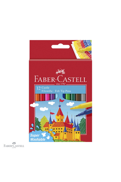 Faber Castell Set de 12 markere lavabile Faber-Castell, cu cerneală pe bază d...