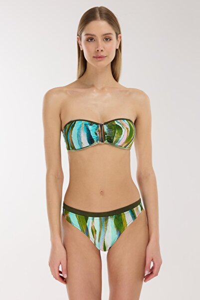 AYYILDIZ 5612 Yeşil Straplez Bikini Takımı