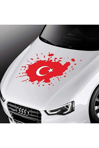 Asilmeydan Türkiye Bayrağı Sıçrama Efekti Ay Yıldız Sticker - Oto Araba Etike...