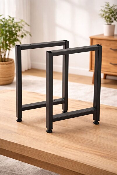 DAĞLI METAL Sehpa Ayağı 2 Adet Siyah Yükseklik 42cm Genişlik 27cm