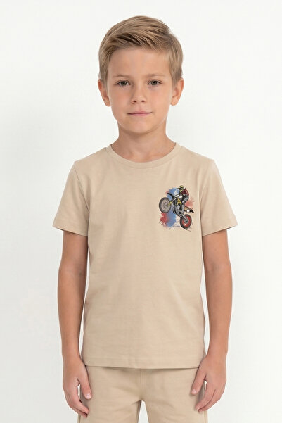 Modmey Παιδικό μπλουζάκι με στάμπα και κοντά μανίκια για αγόρια B4