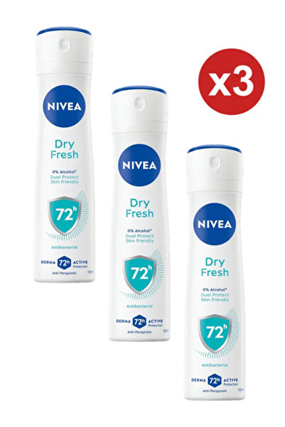 NIVEA x3 Αποσμητικό Αντιιδρωτικό Σπρέι - Στεγνό Φρέσκο, 150 ml