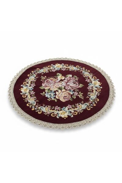 Yeshome Collection Covoraș decorativ rotund de 40 cm Royal Bouquet Goblen Fis...