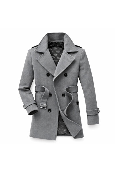 alaska the last frontier Muscle Fit Stainless Fabric Men's Cashmere Coat Tren...