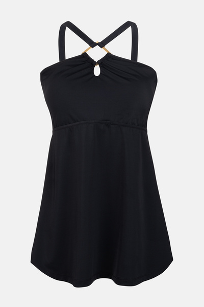 Dagi Μαύρο Τοπάνι Τανκίνι με Κορσέ για Σύσφιξη