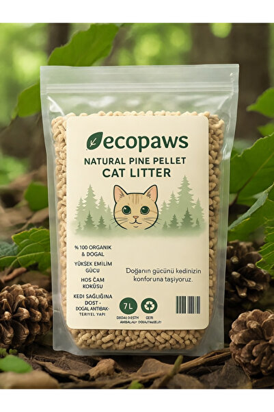 Ecopaws.co Kedi Kumu Ecopaws %100 Doğal Çam Peleti 7 Litre