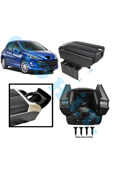 OTO H.İ.T. PEUGEOT 308 T9 UYUMLU KOL DAYAMA KOLÇAK USB'Lİ BARDAKLIKLI ÇİFT AÇ...