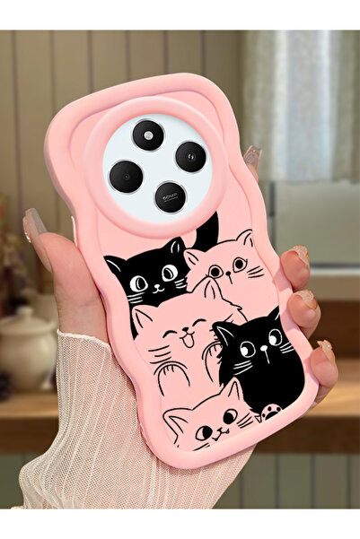 ucuc Redmi 14C 4G/5G Uyumlu Pembe Silikon Kılıf Kamera Korumalı Darbe Emici T...