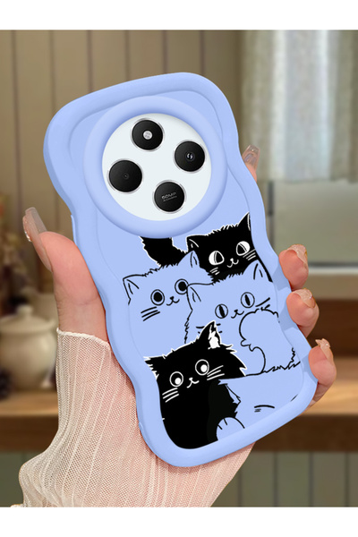 ucuc Redmi 14C 4G/5G Uyumlu Mavi Silikon Kılıf Kamera Korumalı Darbe Emici Ta...