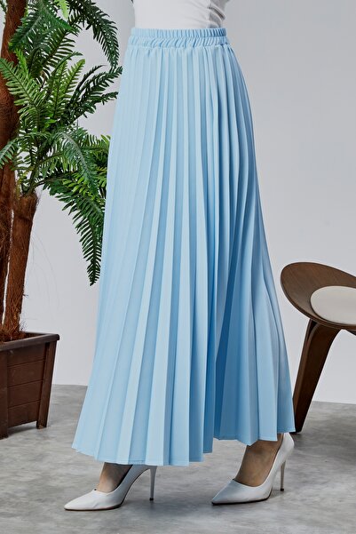 Modabenna Γυναικεία μακριά κρεπ φούστα με πιέτες και ελαστική μέση