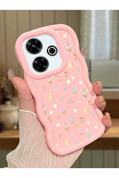 ucuc Redmi 13/13X Uyumlu Pembe Silikon Kılıf Kamera Korumalı Darbe Emici Tasa...