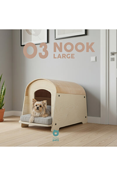 Mamapetz Nook House Kedi ve Küçük ırk Köpek Ahşap Kulübesi