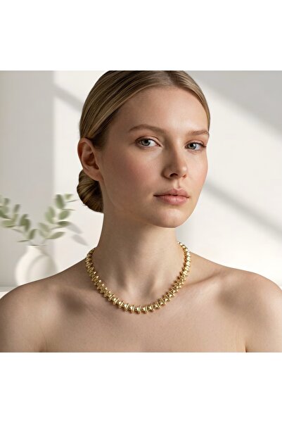 ROSSANERA Gold Geometrik Çivi Form Choker Kolye