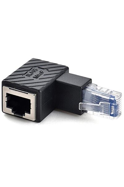 Derwell RJ45 Erkek-Dişi Uzatma Ağ Konnektörü Gigabit Destekli L Tipi Rj45 Diş...