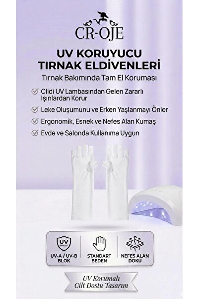 CROJE KALICI OJE UV Koruyucu Nail Art Kalıcı Oje Eldiveni, Jel ve Protez Tırn...