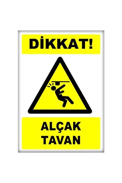 TRİMENT3D لافتة تحذيرية للسقف المنخفض DEKOTA ÜZERİ FOLYO (20x30 سم)