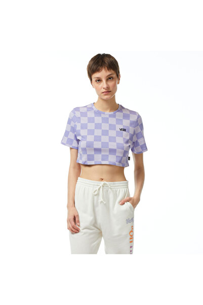 Vans Checker Crew Crop ii Kadın Mor T-Shirt