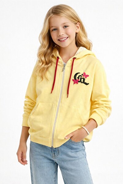 ARDENİM %80 Pamuk Fermuarlı Kapüşonlu Baskılı Sweatshirt