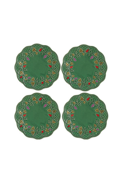 Lucky Art Vinea Set of 4 Green Ceramic Plates 22 cm Lygd 015