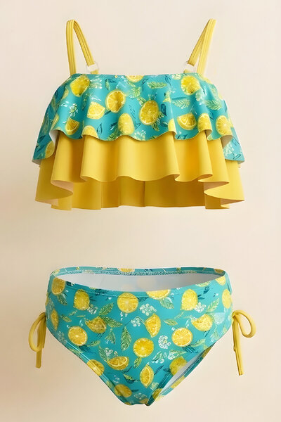 MODANINO Σετ μαγιό για κορίτσια - με βολάν + μανίκια με ρυθμιζόμενο λουράκι 8...