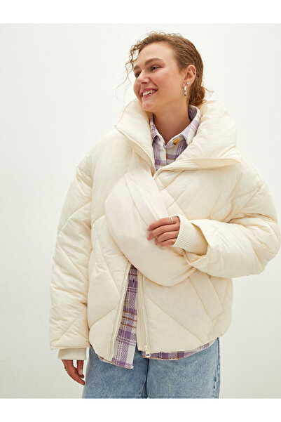 LC Waikiki Turtle Neck Regular Long Sleeve Women's Puffer and Bag