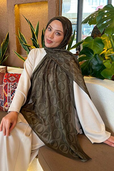 lamelif Ring Pattern Spacious Shawl Army Green