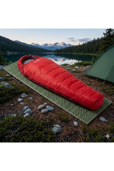 Evolite Υπνόσακος Alfa Pro (0 Μοίρες) Κόκκινο & Υπερελαφρύ Πτυσσόμενο Στρώμα ...